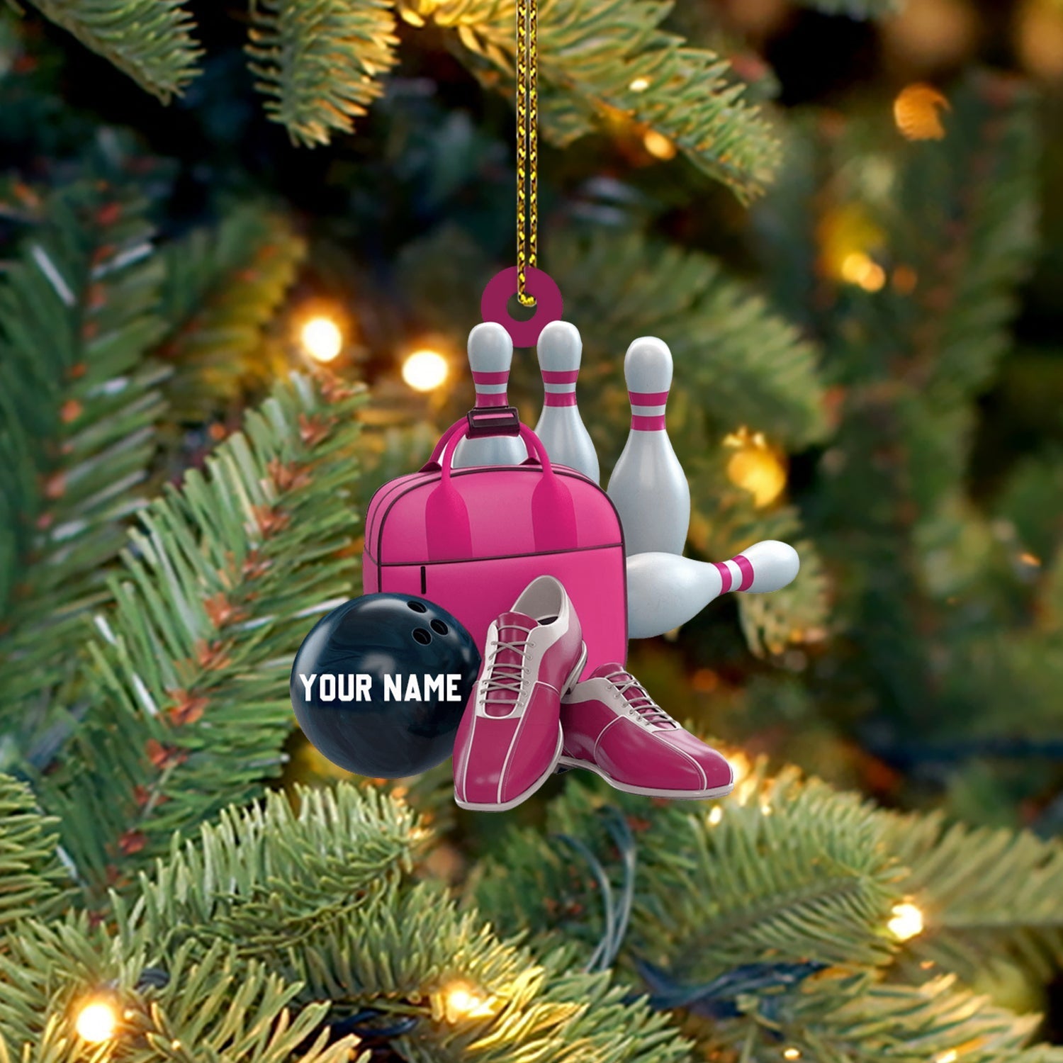 Blisscorners Bowling Set Christmas Ornament, Personalized Ornament2D Flat LM2211