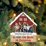 Blisscorners All Hearts Come Home For Christmas, Custom Photo And Name - Personalized Custom Shaped Wooden Ornament - Gift For Family2D Flat LM2111