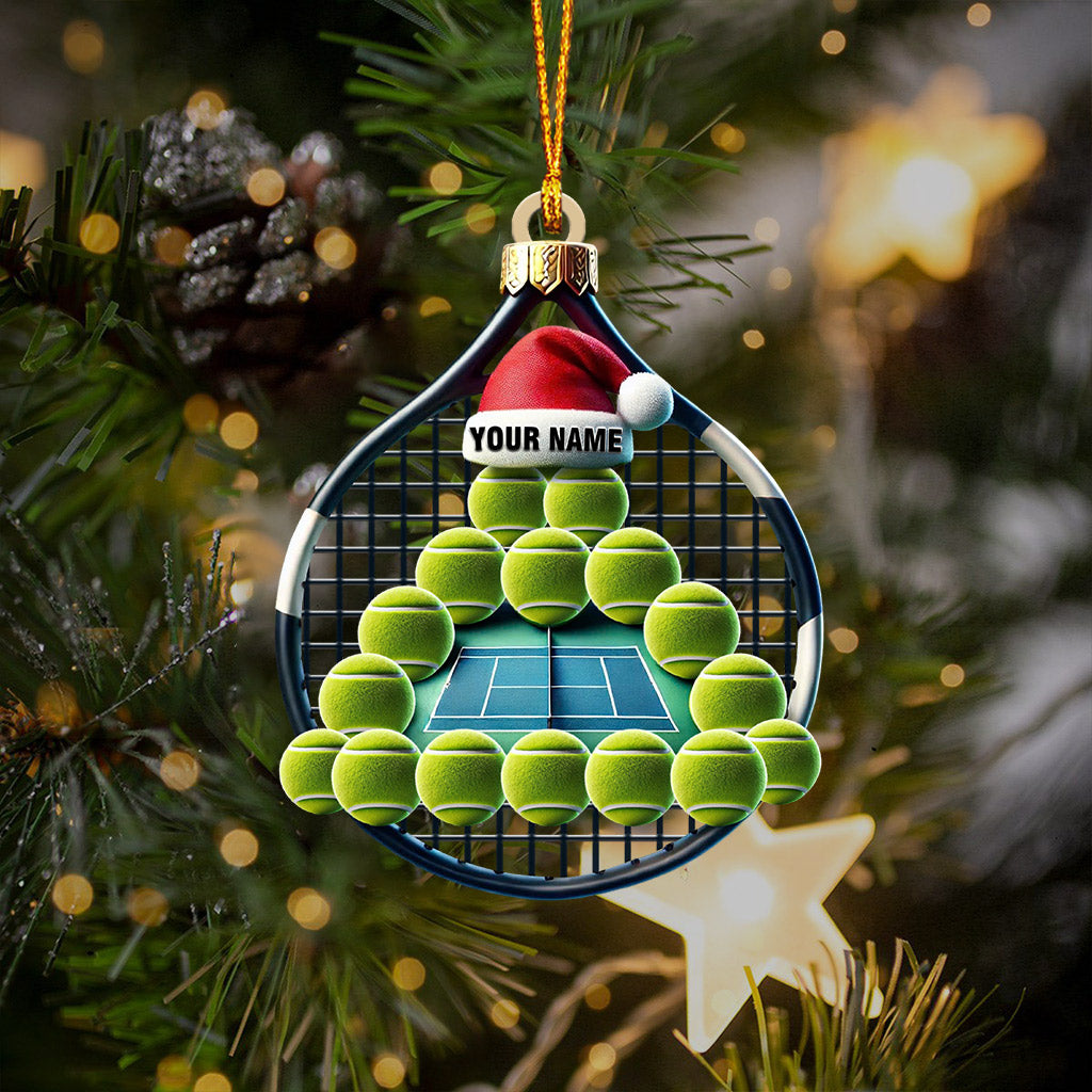 Blisscorners Tennis Balls Christmas Home Decor Christmas Ornament, Personalized Ornament2D Flat LM2211