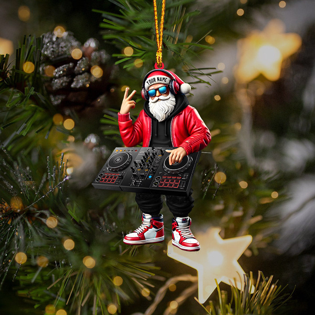 Blisscorners Santa DJ Home Decor Christmas Ornament, Personalized Ornament2D Flat LM2211