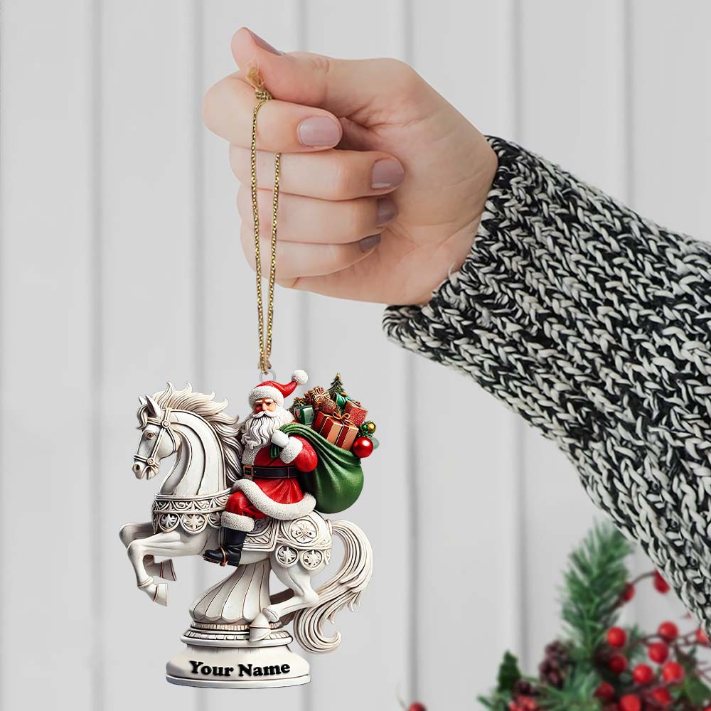Blisscorners Chess Santa Christmas Ornament, Personalized Ornament2D Flat LM2211
