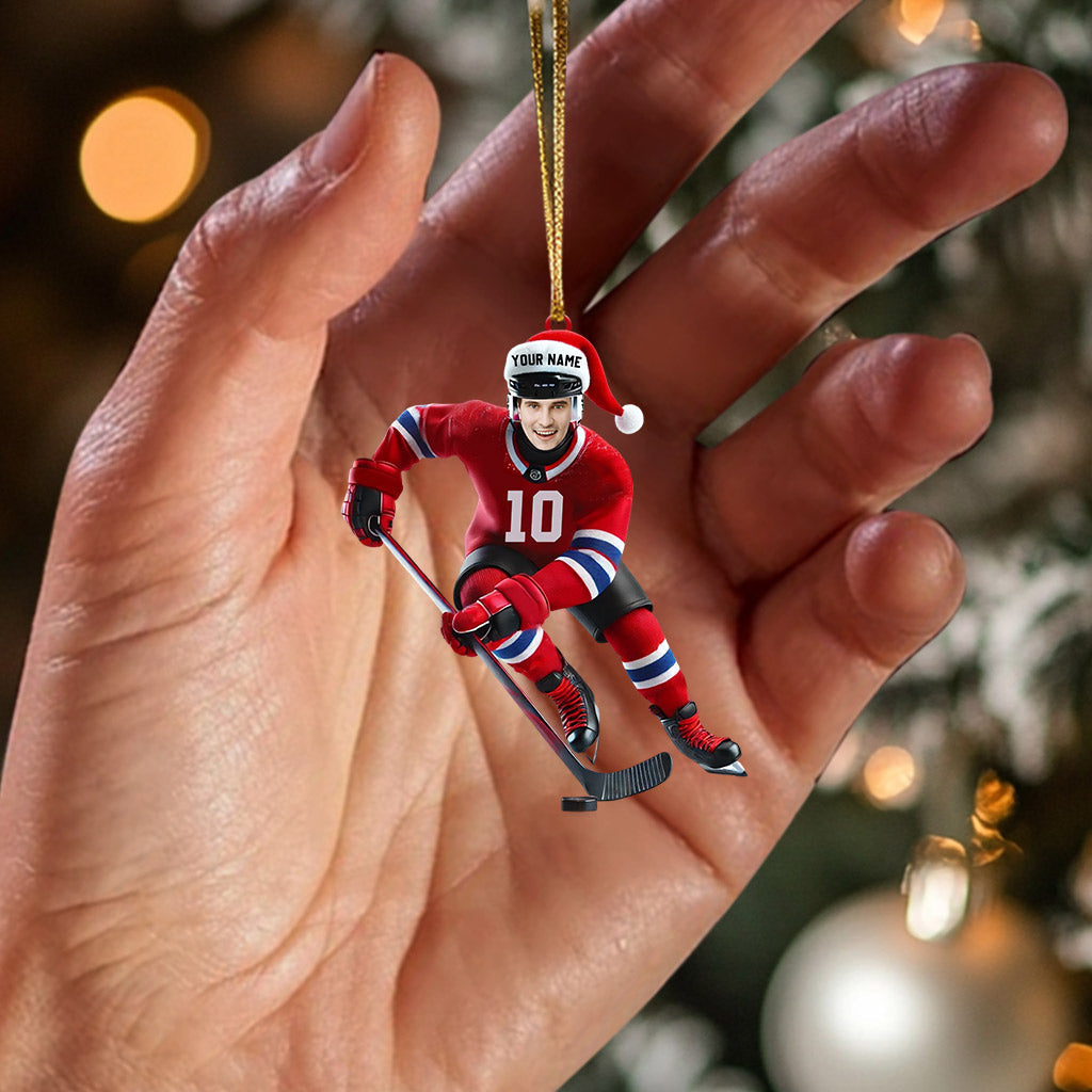 Blisscorners Hockey Christmas Home Decor Christmas Ornament, Personalized Ornament2D Flat LM2211