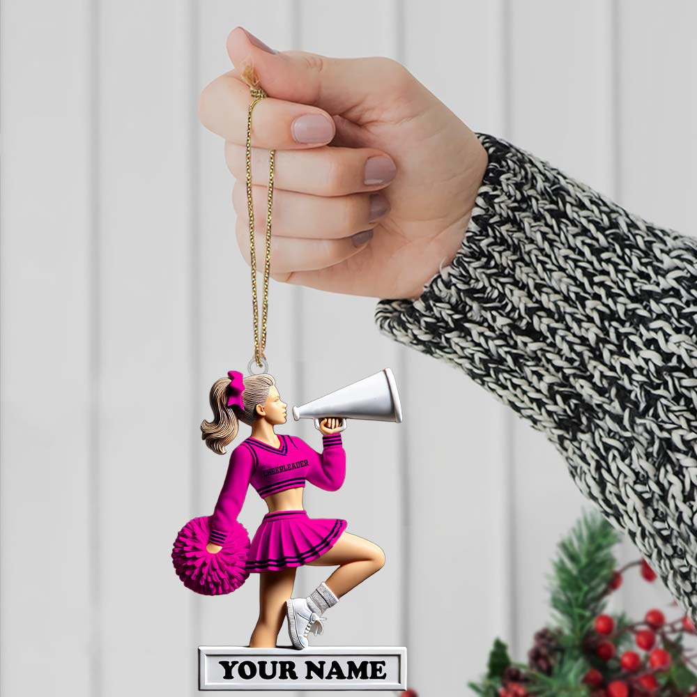 Blisscorners Custom Name Cheerleader Ornament, Cheerleader Christmas Gift2D Flat LM2211