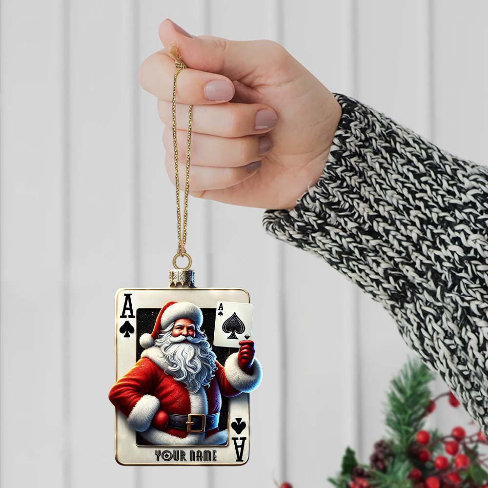 Blisscorners Santa Poker Ornament, Personalized Ornament2D Flat LM2211