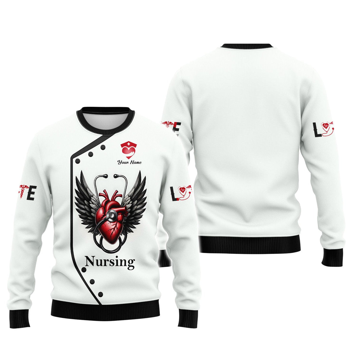 Blisscorners Personalized Nurse Shirt - Wings of Compassion