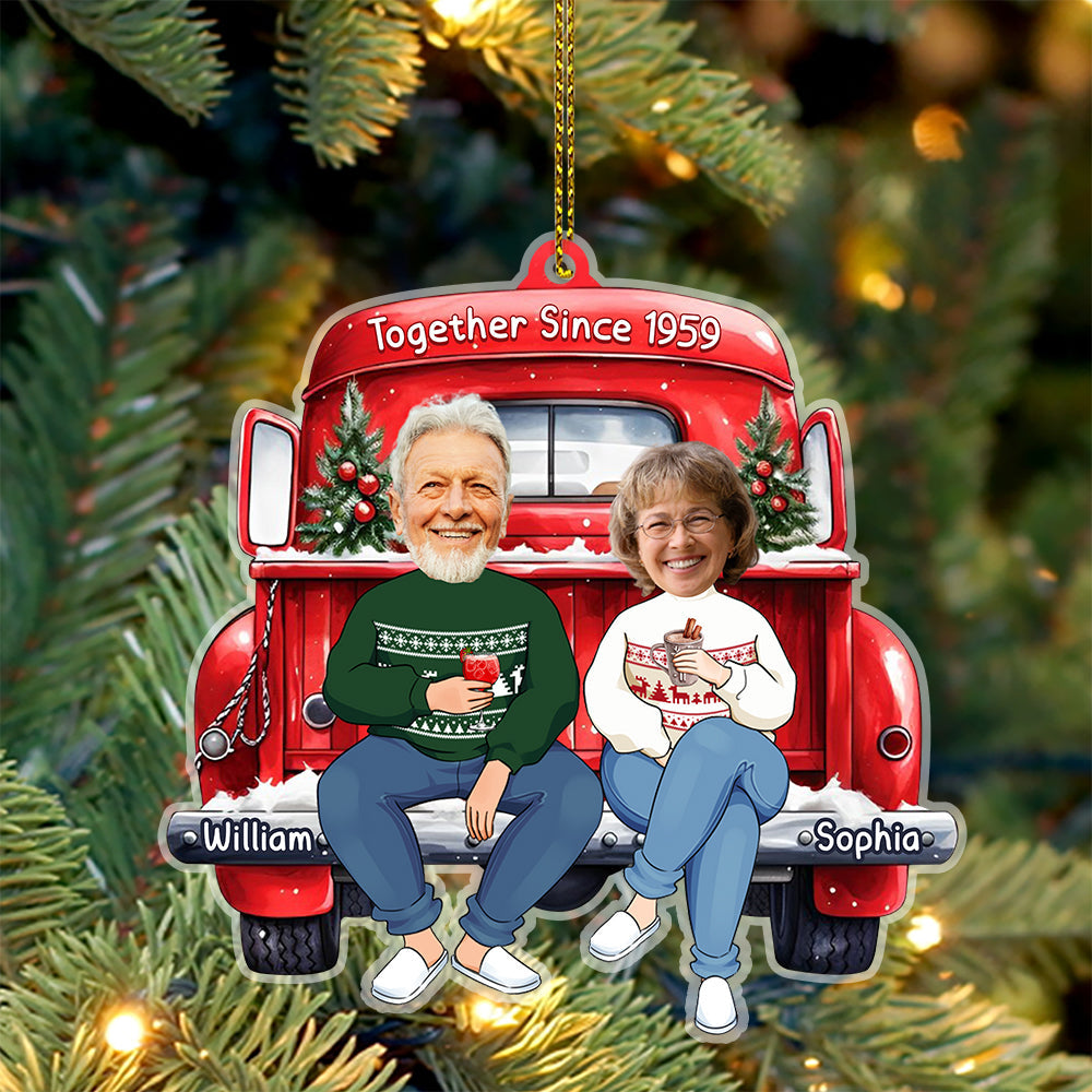 Blisscorners Custom Face Photo And Name, Personalized Acrylic Ornament - Together Since - Christmas Gift For Couple2D Flat LM2111