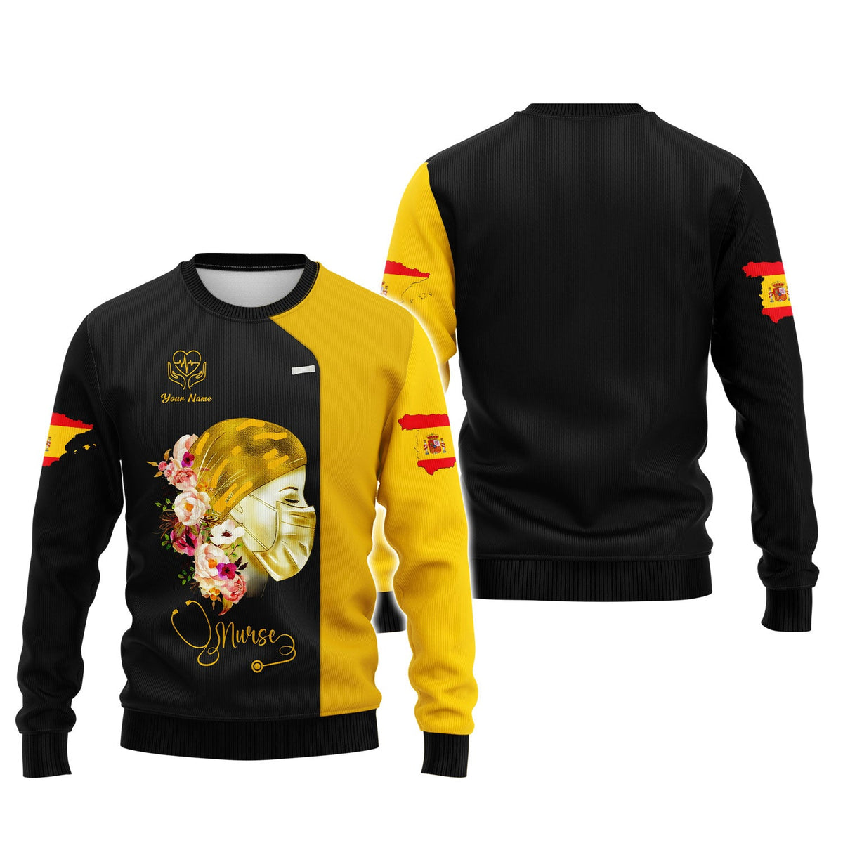 Blisscorners Personalized Nurse Shirt - Floral Compassion and Care