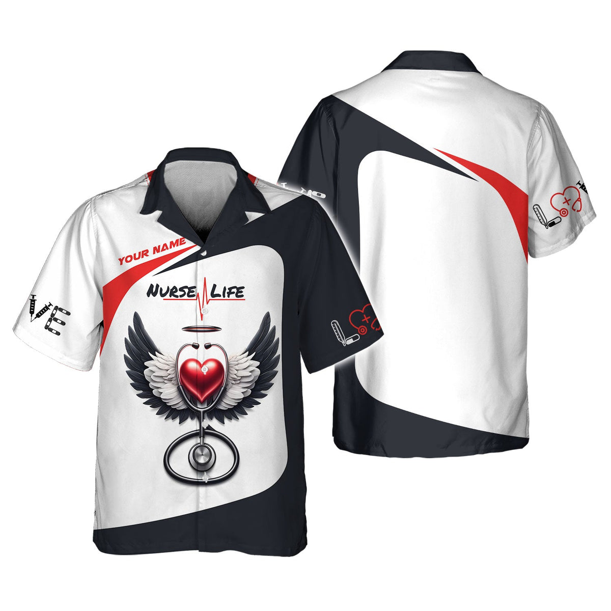 Blisscorners Personalized Nurse Shirt - Heart and Healing Hands