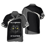 Blisscorners Black Cat Custom Name Shirt Hello Darkness My Old Friend 3D Shirts Gift For Cat Lovers