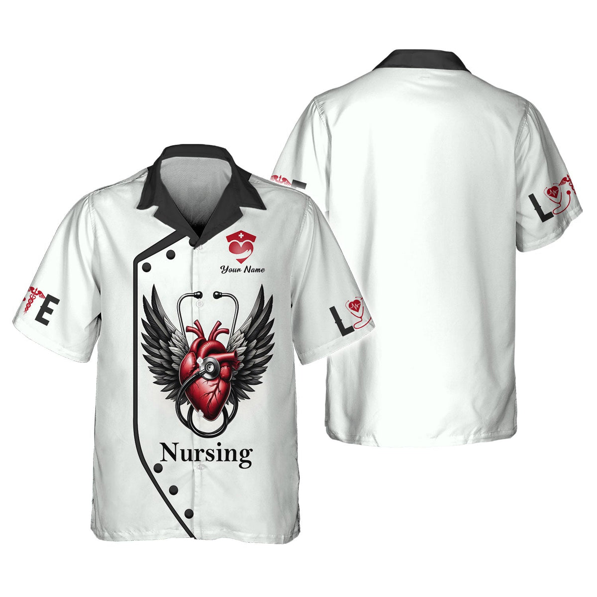 Blisscorners Personalized Nurse Shirt - Wings of Compassion