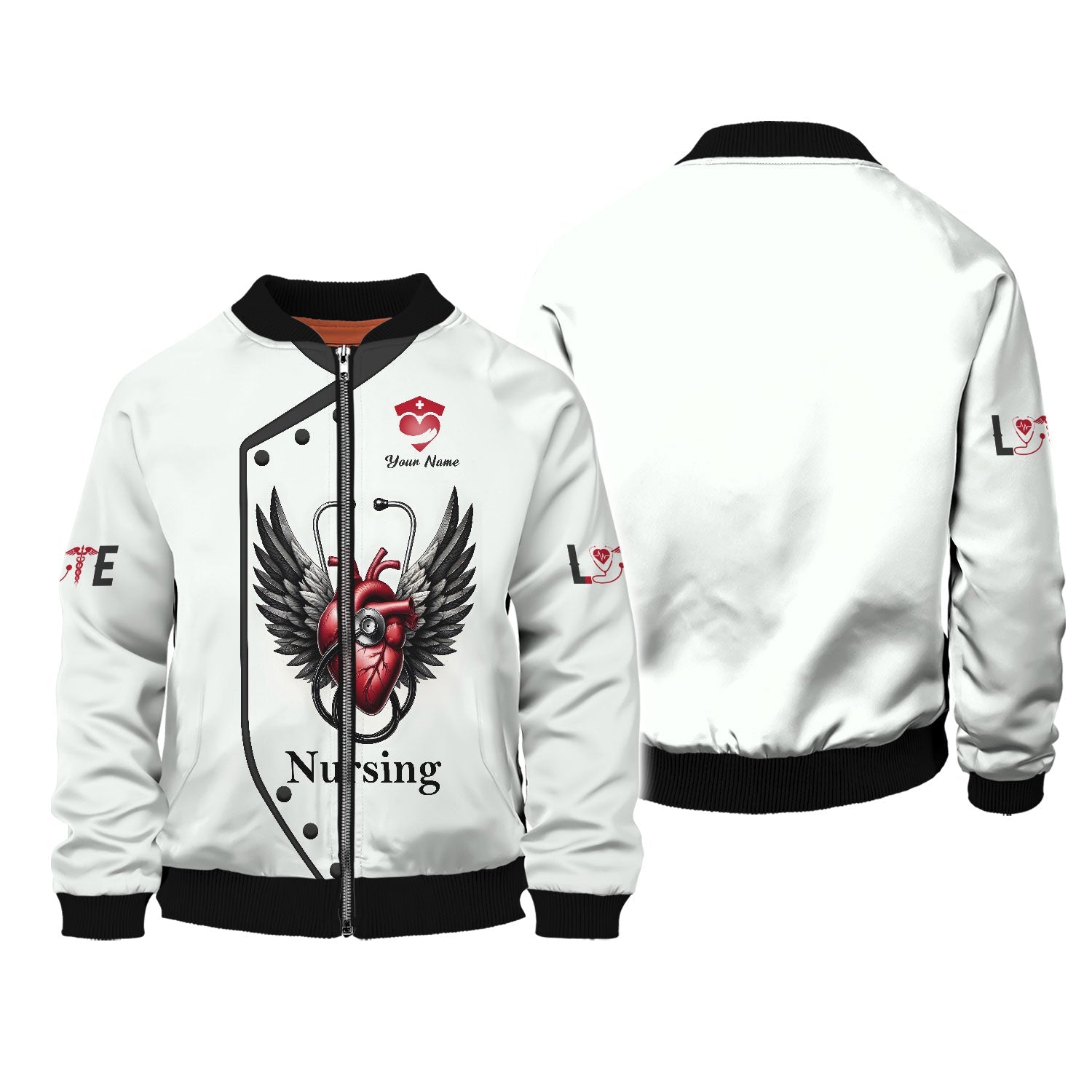 Blisscorners Personalized Nurse Shirt - Wings of Compassion
