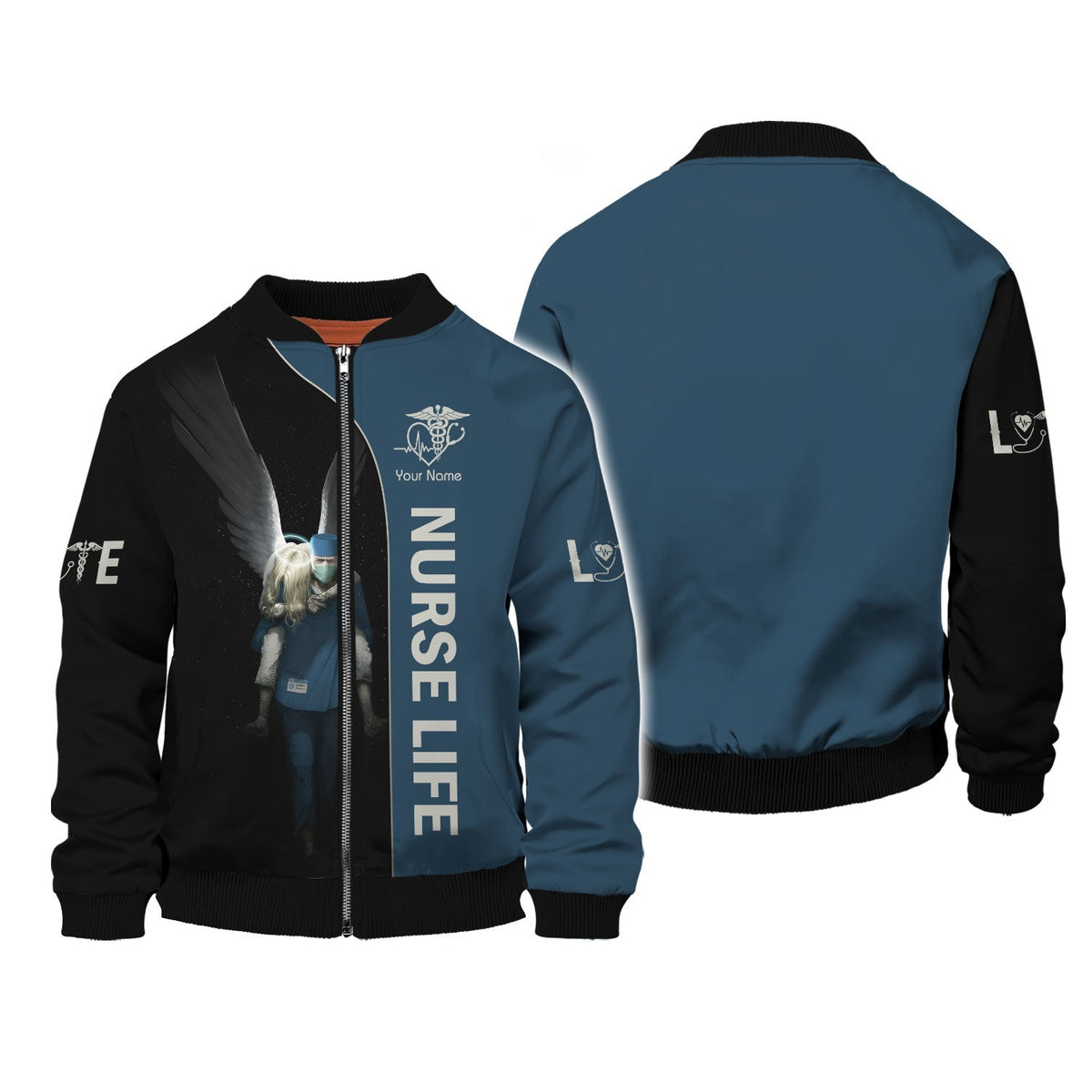 Blisscorners Personalized Nurse Shirt, Angel Wings and Healthcare Hero Tribute