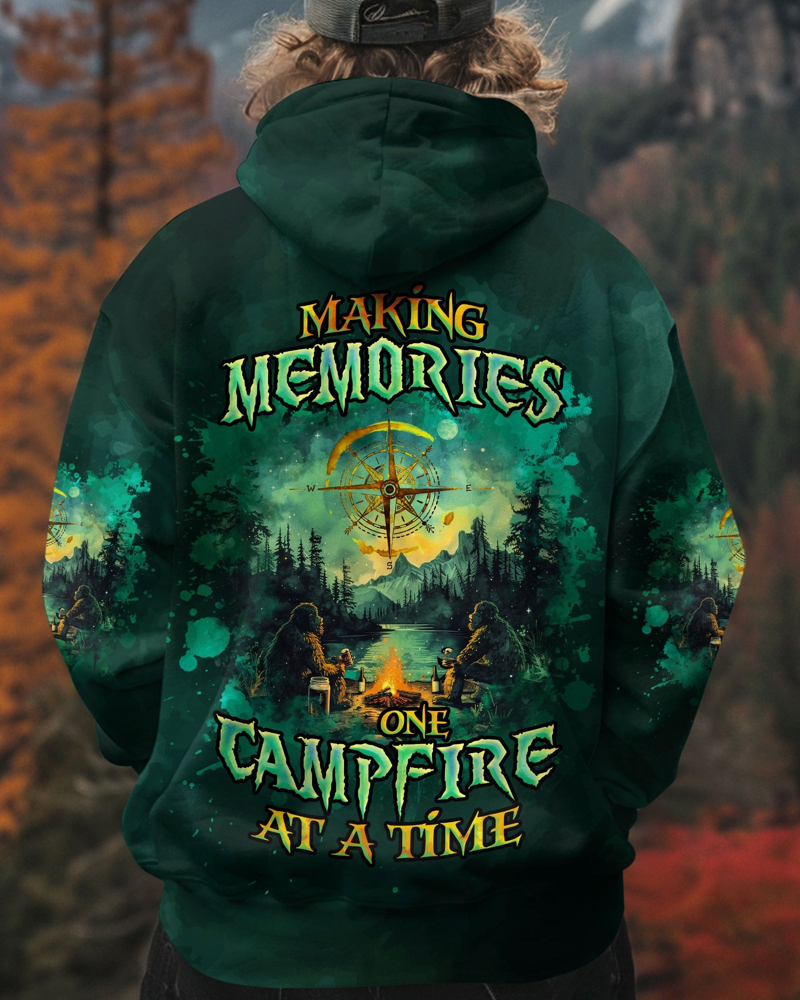 BLISSCORNERS MAKING MEMORIES ONE CAMPFIRE AT A TIME BIGFOOT ALL OVER PRINT