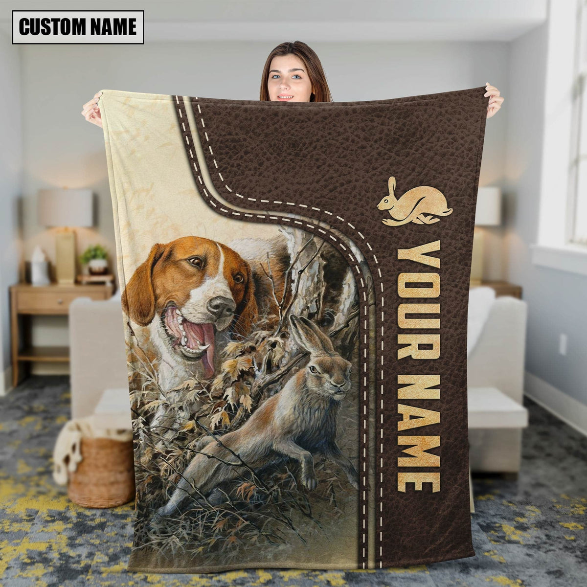 Blisscorners Personalized Rabbit Hunting Blanket