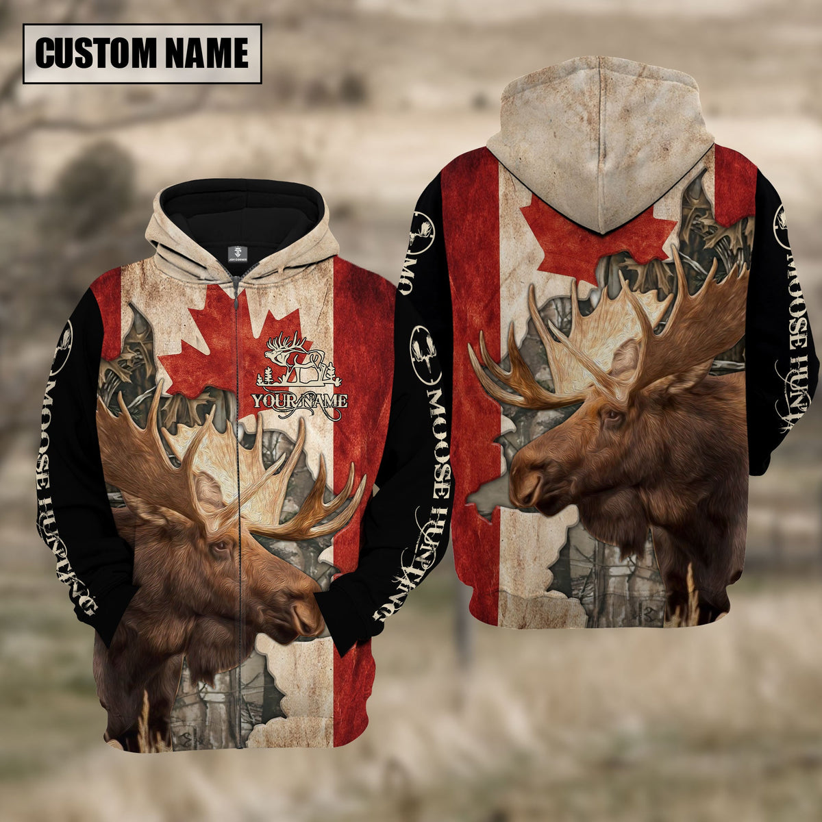 Blisscorners Custom Name Moose Hunting Canada Shirt 3D All Over Printed Clothes