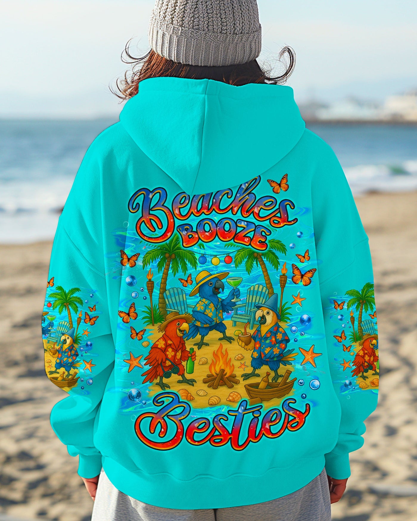 BLISSCORNERS BEACHES BOOZE BESTIES PARROT ALL OVER PRINT