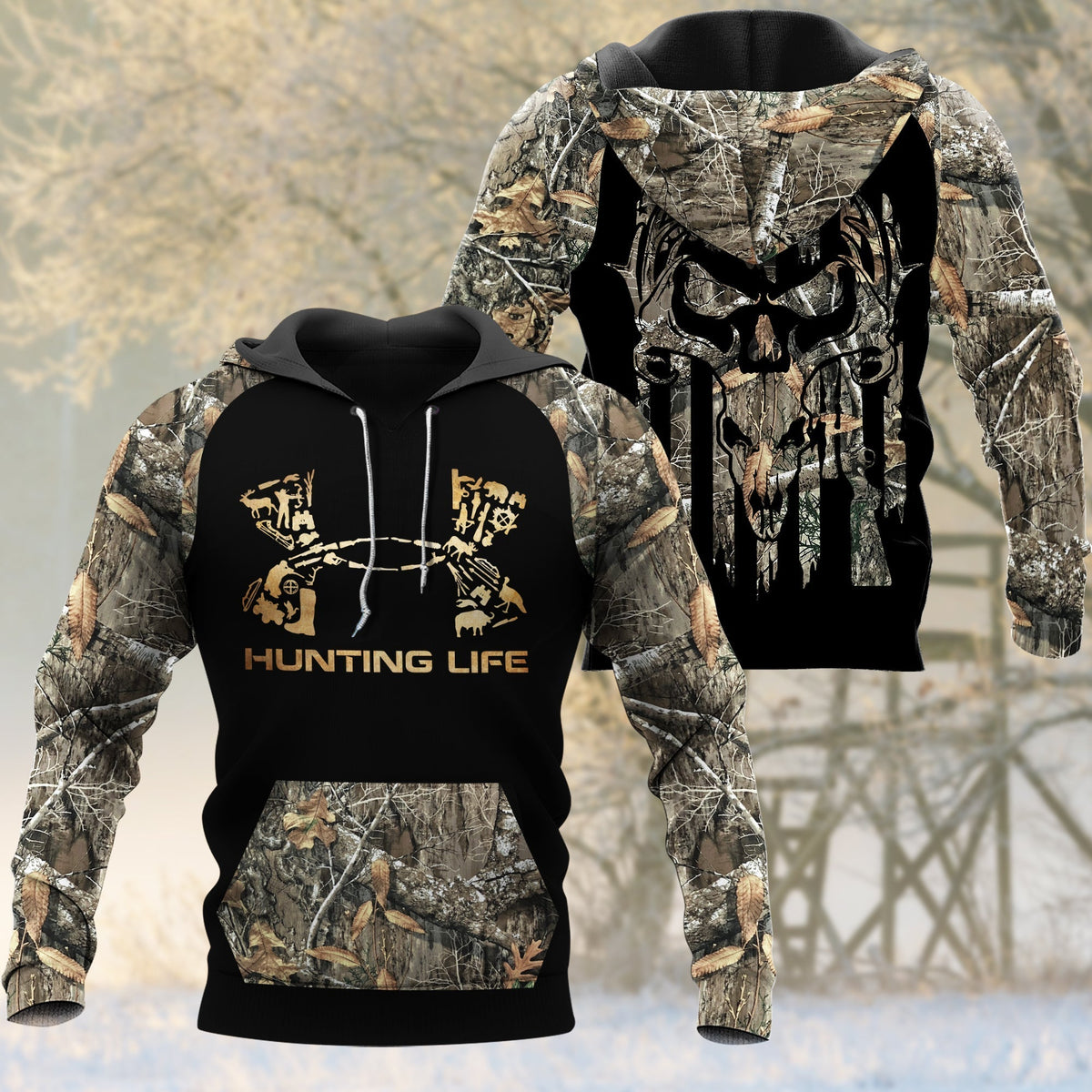 Blisscorners Hunting Life 3D Shirts (White, Brown & Pink)