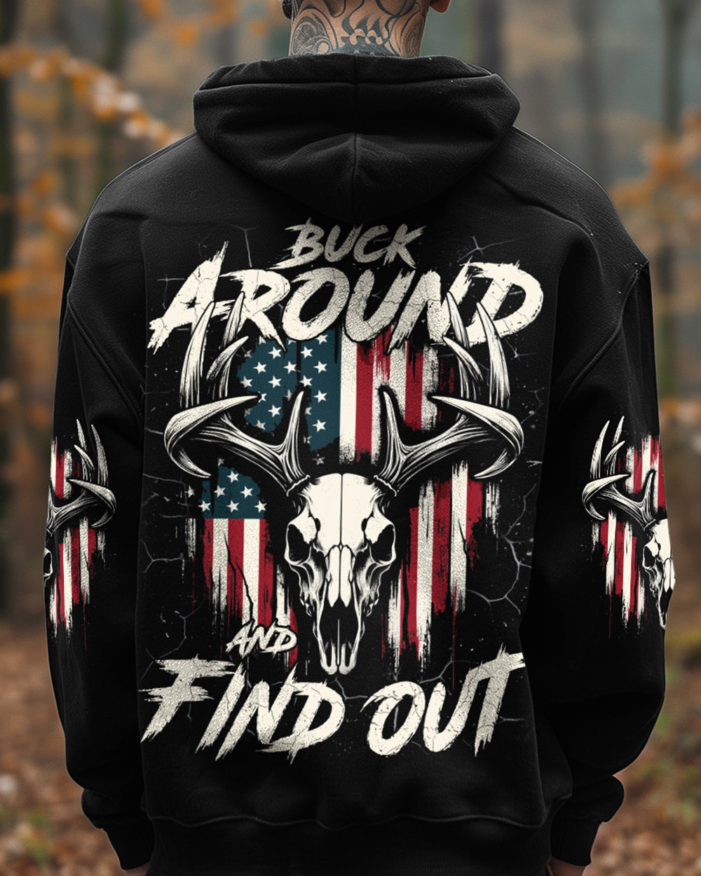 BLISSCORNERS BUCK AROUND AND FIND OUT DEER HUNTING ALL OVER PRINT