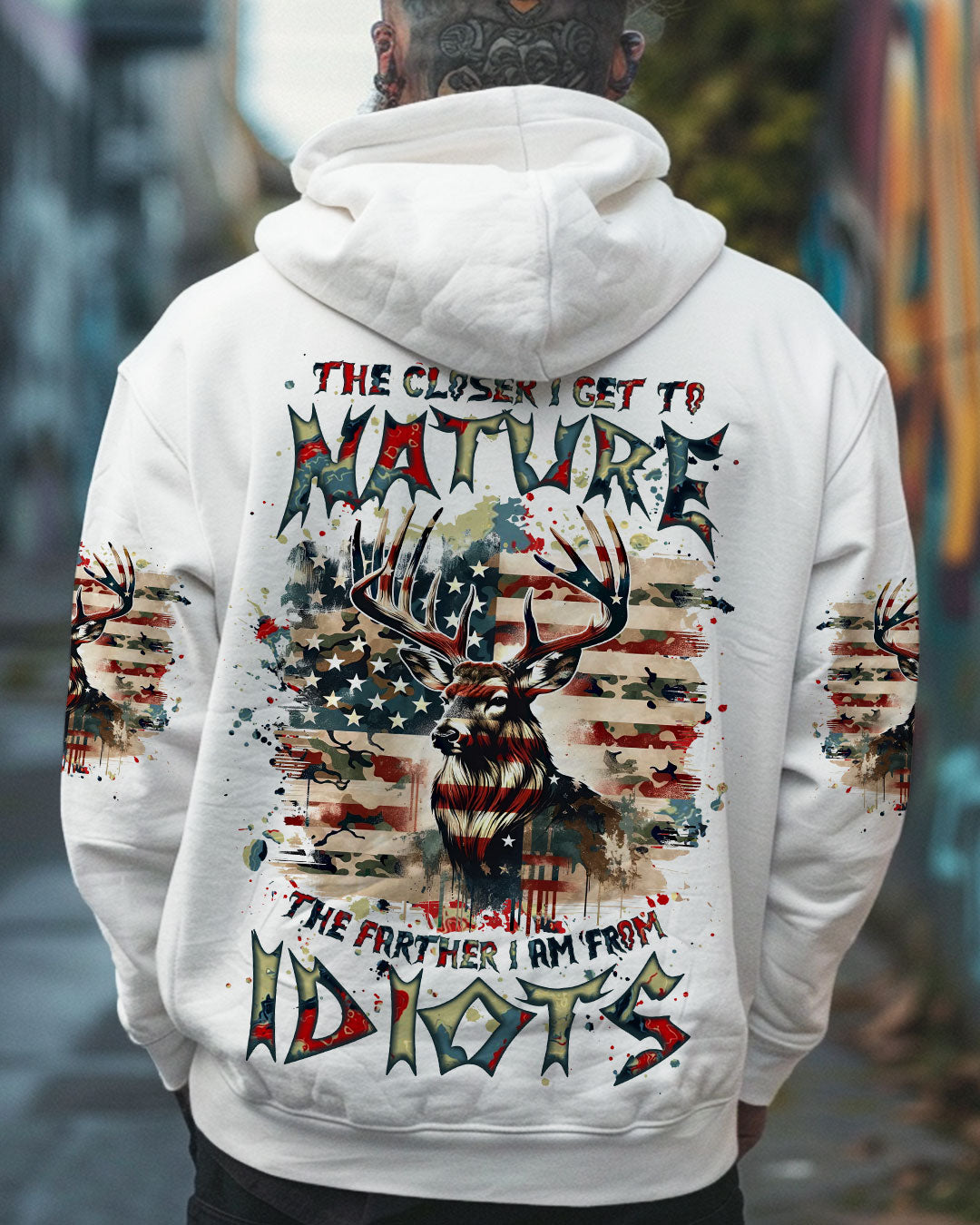 BLISSCORNERS THE CLOSER I GET TO NATURE DEER HUNTING ALL OVER PRINT