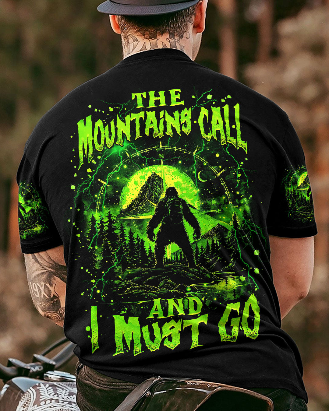 BLISSCORNERS THE MOUNTAINS CALL AND I MUST GO BIGFOOT ALL OVER PRINT