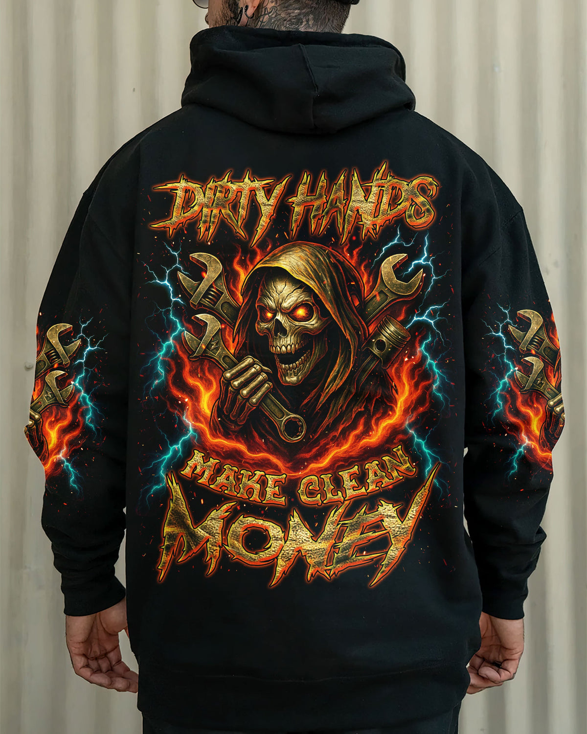 BLISSCORNERS WALK AWAY I AM A GRUMPY OLD MECHANIC SKULL ALL OVER PRINT