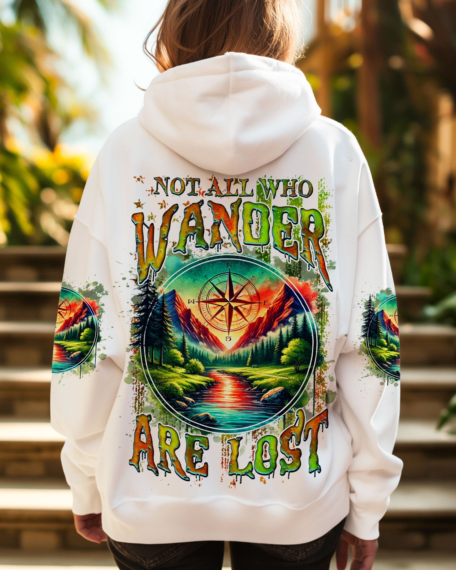 BLISSCORNERS NOT ALL WHO WANDER ARE LOST COMPASS ALL OVER PRINT