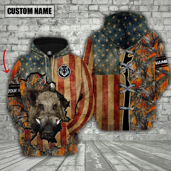 Blisscorners Custom Name Boar Hunting Shirt 3D All Over Printed Clothes