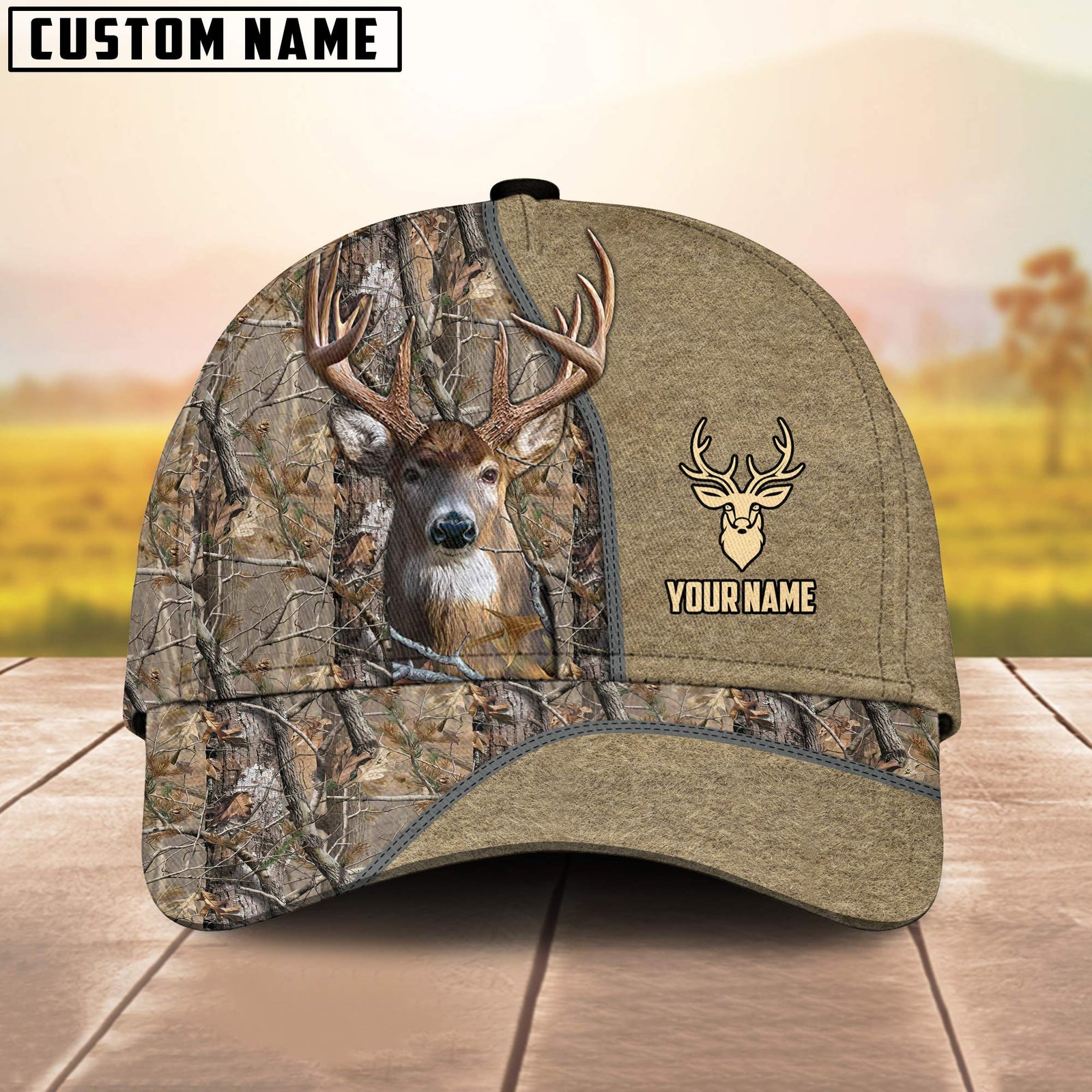 Blisscorners Deer Hunting Classic Pattern Personalized Hats 3D Multicolored