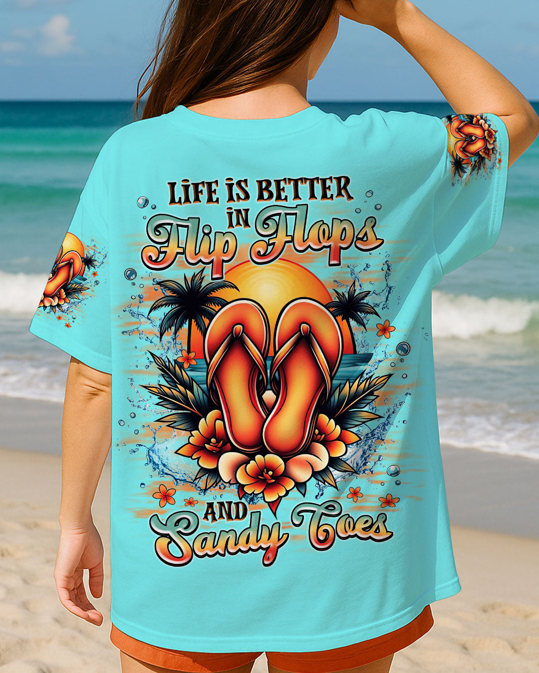 BLISSCORNERS LIFE IS BETTER IN FLIP-FLOPS AND SANDY TOES ALL OVER PRINT