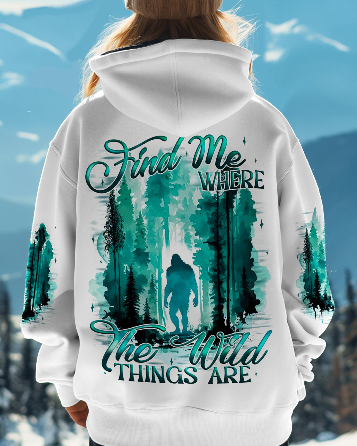 BLISSCORNERS FIND ME WHERE THE WILD THINGS ARE BIGFOOT  ALL OVER PRINT