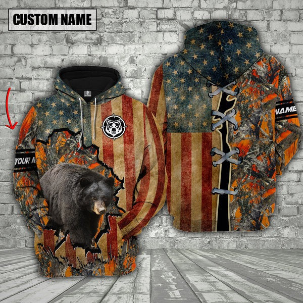 Blisscorners Custom Name Bear Hunting Shirt 3D All Over Printed Clothes