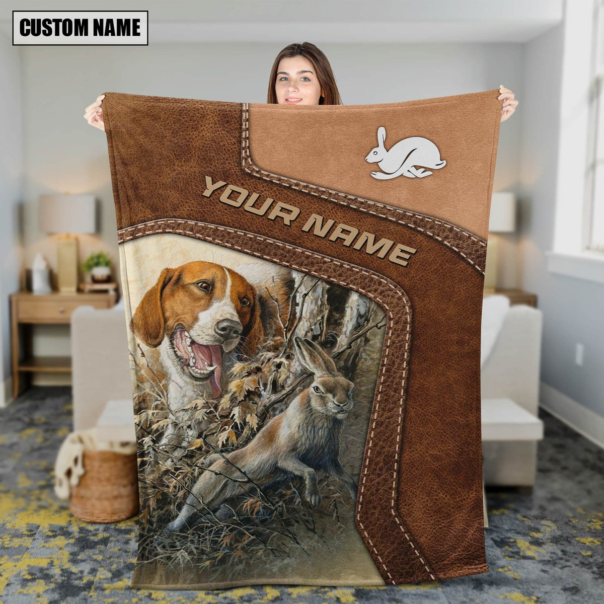 Blisscorners Personalized Rabbit Hunting Blanket