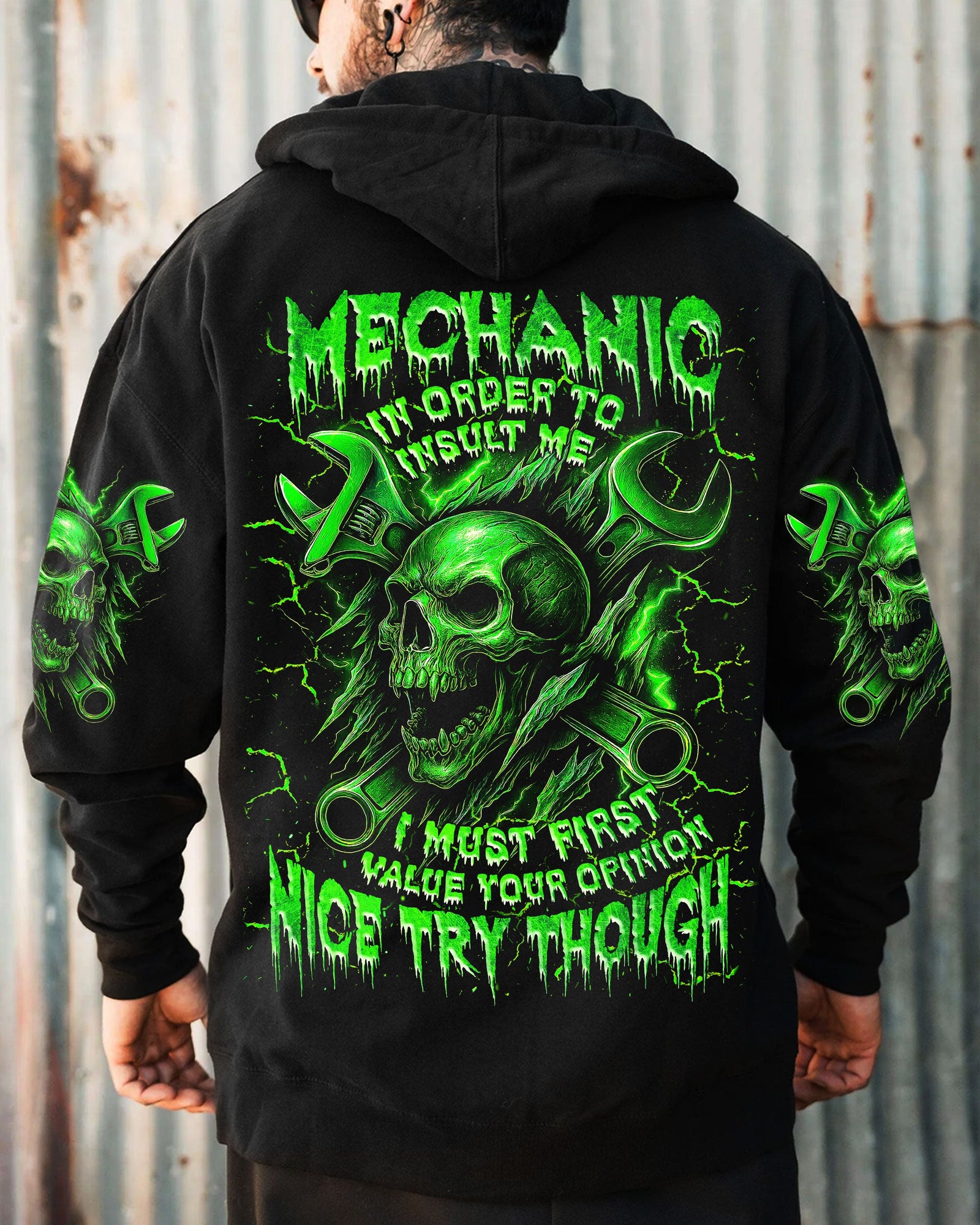 BLISSCORNERS MECHANIC IN ORDER TO INSULT ME SKULL ALL OVER PRINT
