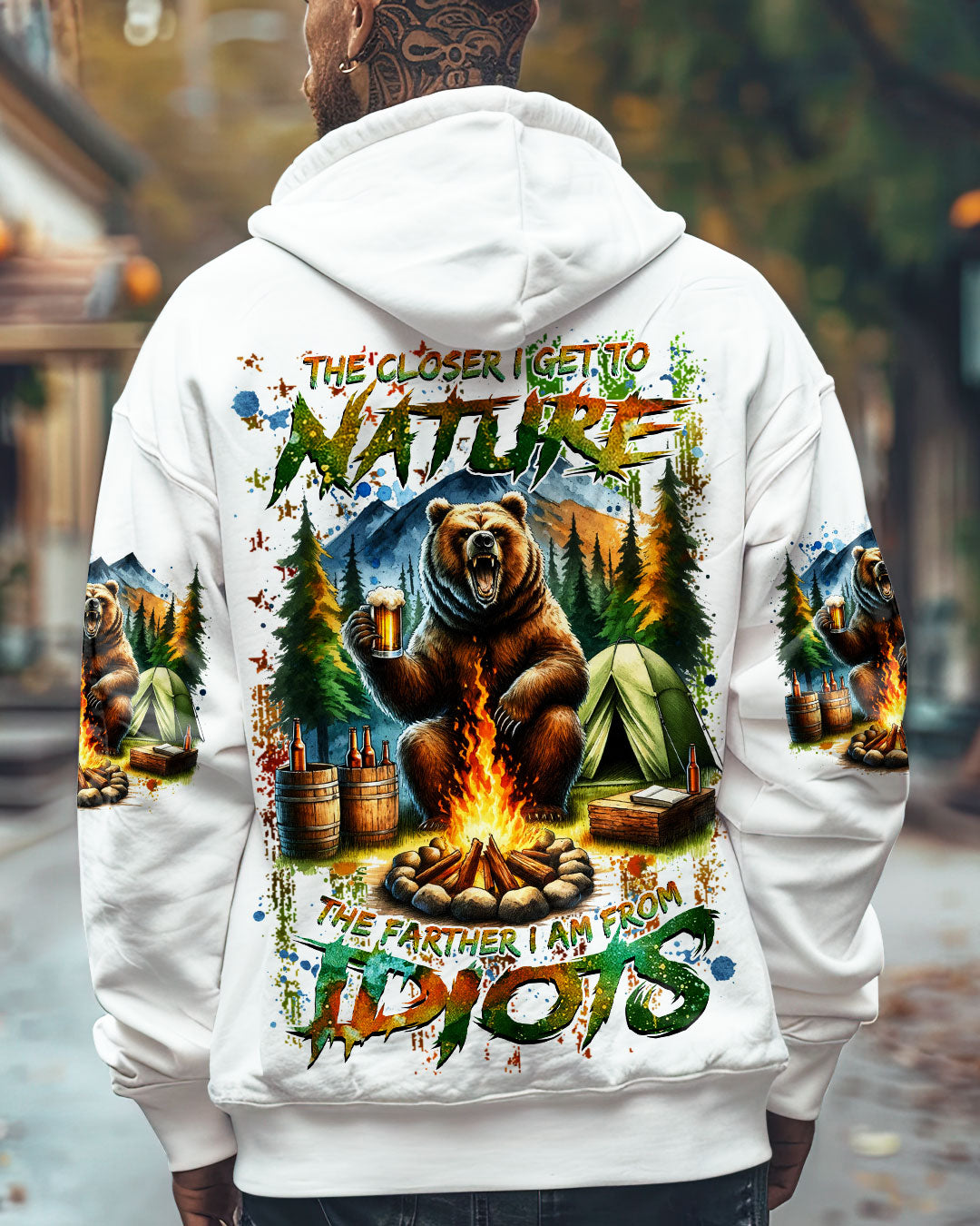 BLISSCORNERS THE CLOSER I GET TO NATURE BEAR ALL OVER PRINT