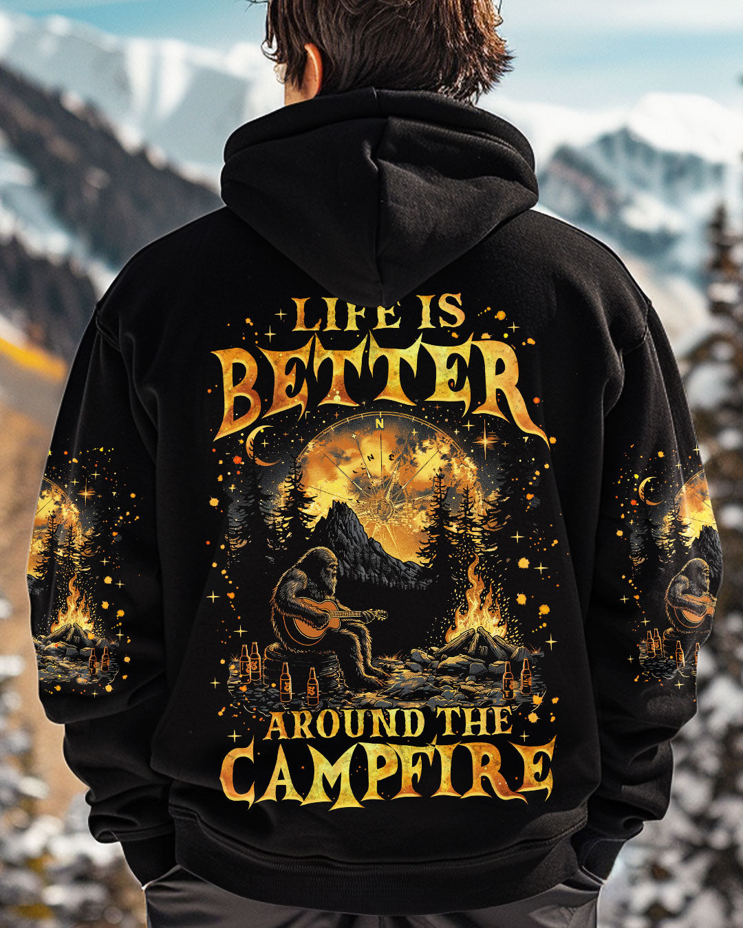 BLISSCORNERS LIFE IS BETTER AROUND THE CAMPFIRE BIGFOOT ALL OVER PRINT