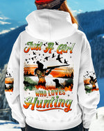 BLISSCORNERS JUST A GIRL WHO LOVES HUNTING ALL OVER PRINT