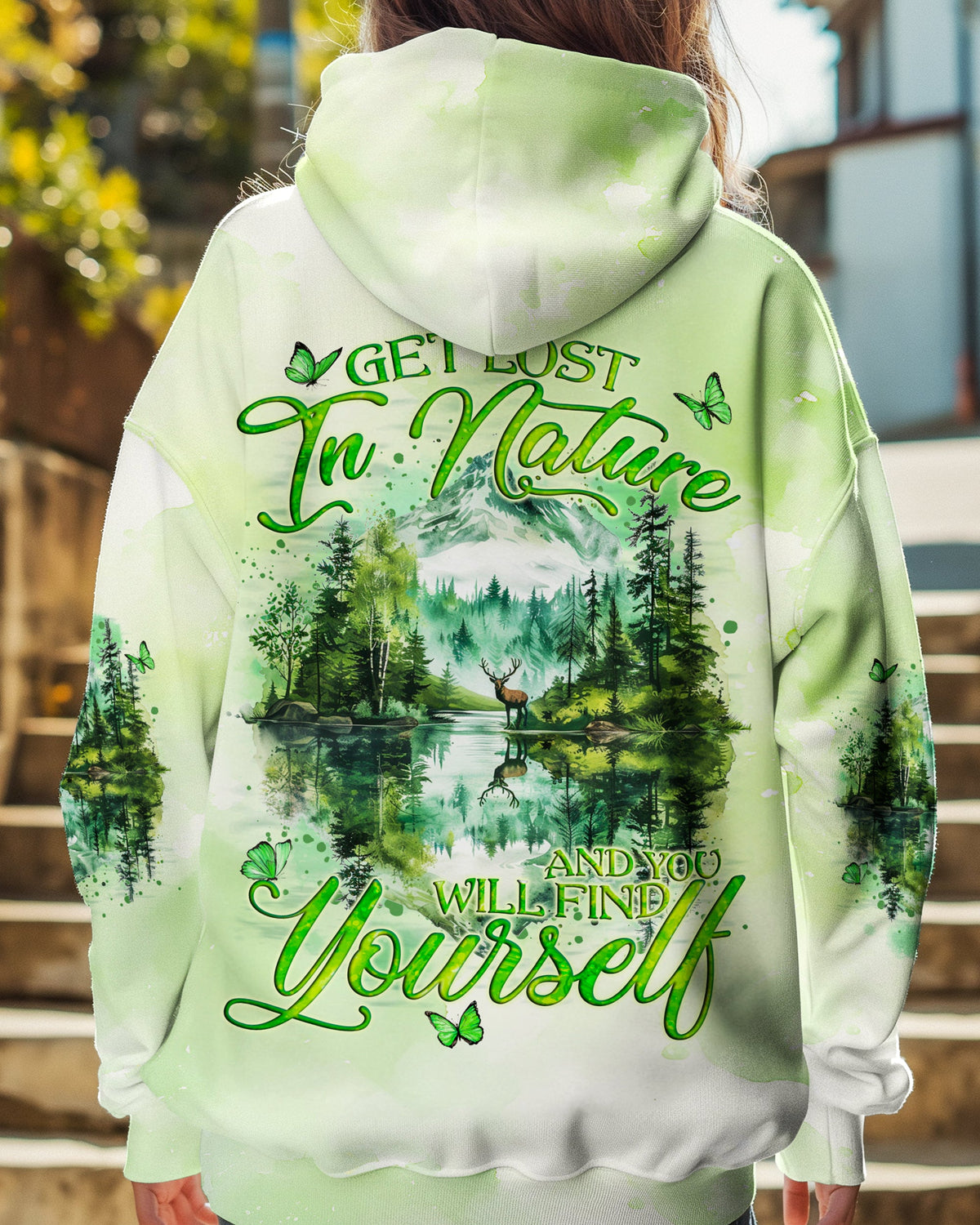 BLISSCORNERS GET LOST IN NATURE AND FIND YOURSELF COMPASS ALL OVER PRINT