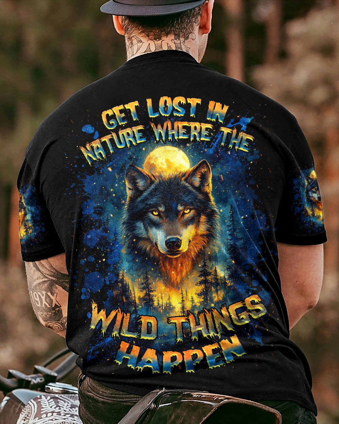 BLISSCORNERS GET LOST IN NATURE WOLF ALL OVER PRINT