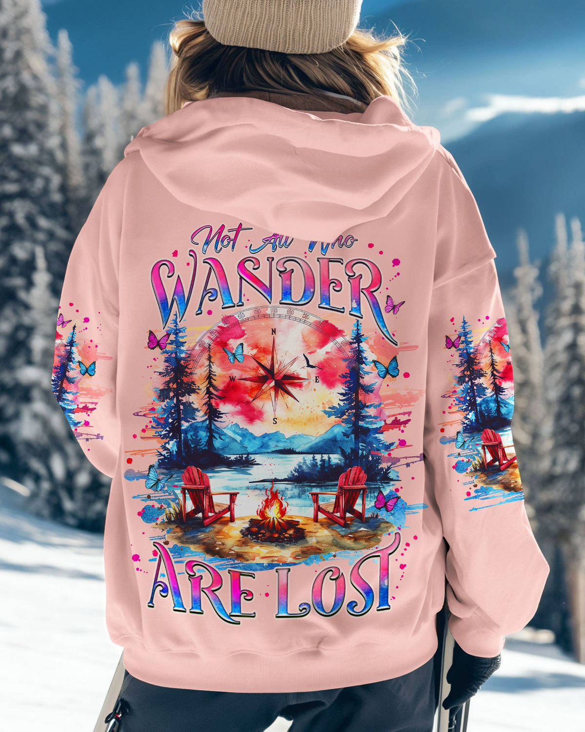 BLISSCORNERS NOT ALL WHO WANDER ARE LOST COMPASS ALL OVER PRINT