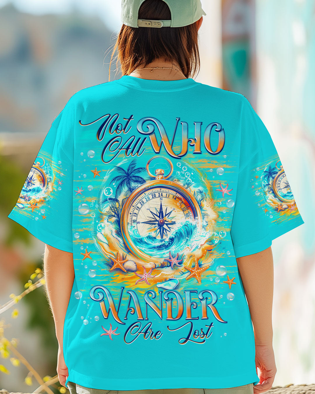 BLISSCORNERS NOT ALL WHO WANDER ARE LOST COMPASS ALL OVER PRINT