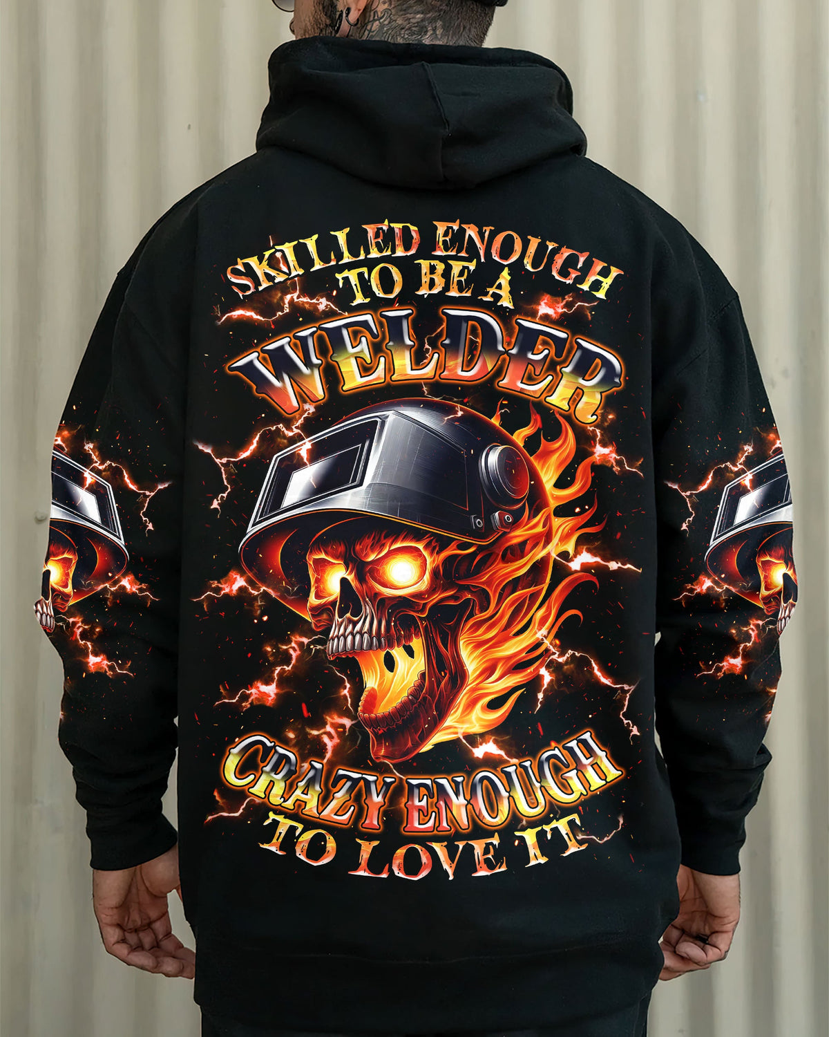 BLISSCORNERS WELDER WE THE WILLING WELDER SKULL ALL OVER PRINT