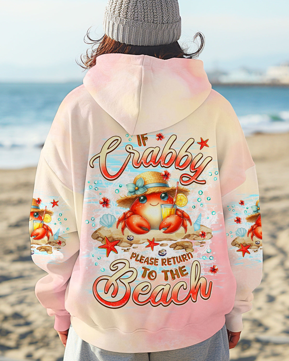 BLISSCORNERS IF CRABBY PLEASE RETURN TO THE BEACH ALL OVER PRINT