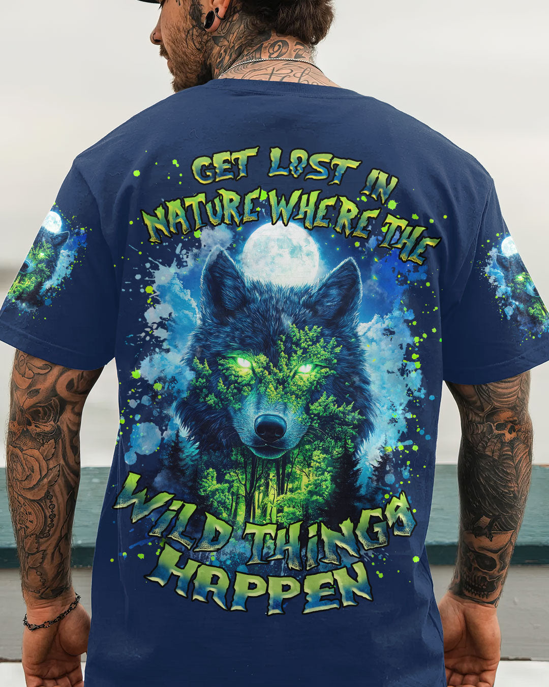 BLISSCORNERS GET LOST IN NATURE WOLF ALL OVER PRINT