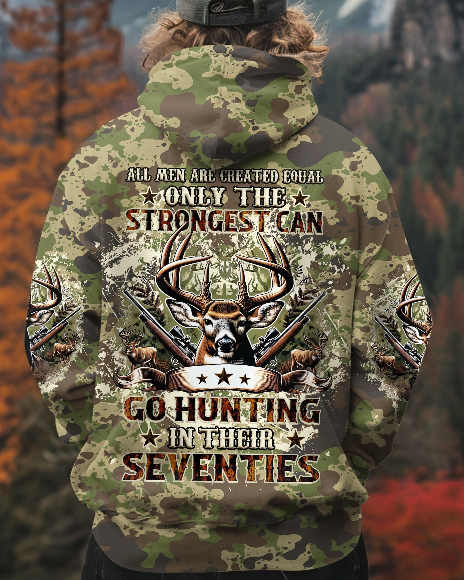 BLISSCORNERS GO HUNTING IN THEIR SEVENTIES DEER ALL OVER PRINT