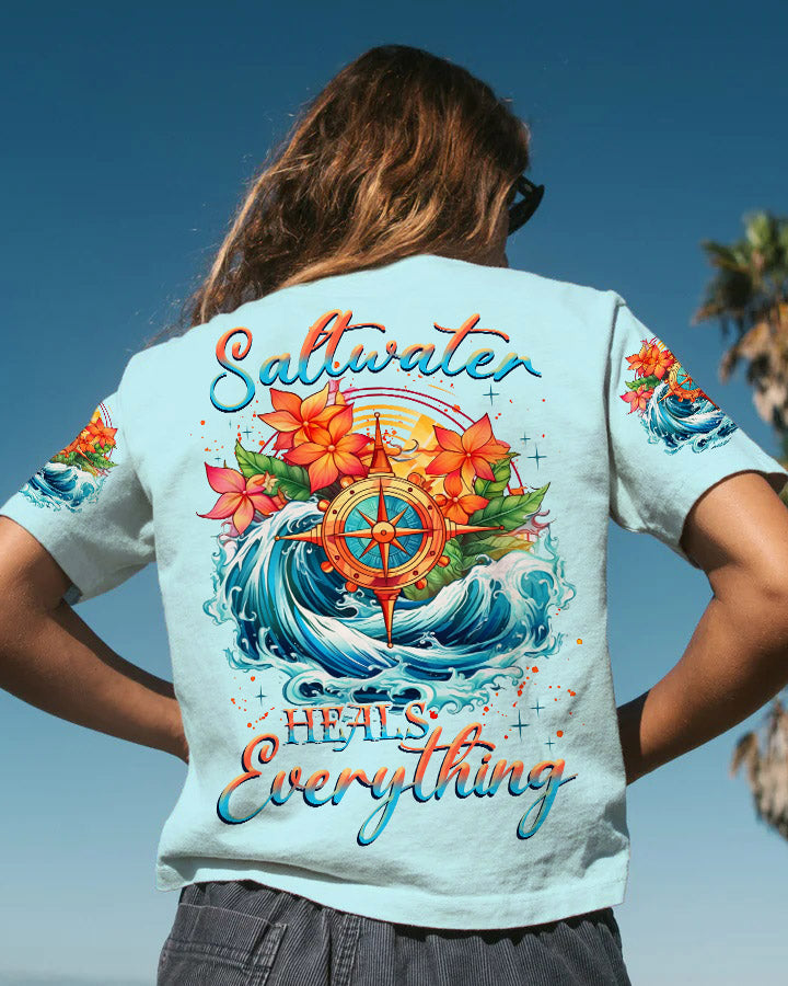 BLISSCORNERS SALTWATER HEALS EVERYTHING COMPASS ALL OVER PRINT