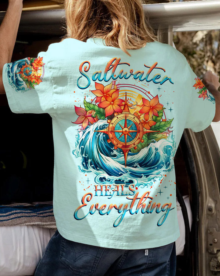 BLISSCORNERS SALTWATER HEALS EVERYTHING COMPASS ALL OVER PRINT