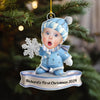 (Photo Inserted) Blisscorners Baby First Christmas Custom Photo - Personalized Custom Acrylic Ornament