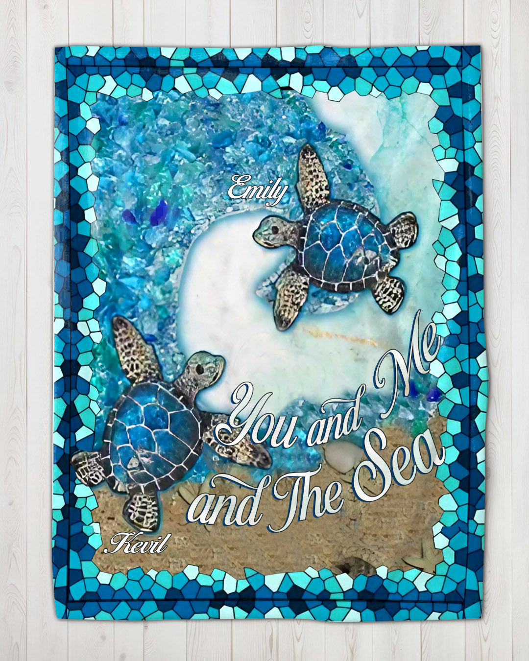 BLISSCORNERS PERSONALIZED YOU AND ME AND THE SEA FLEECE BLANKET