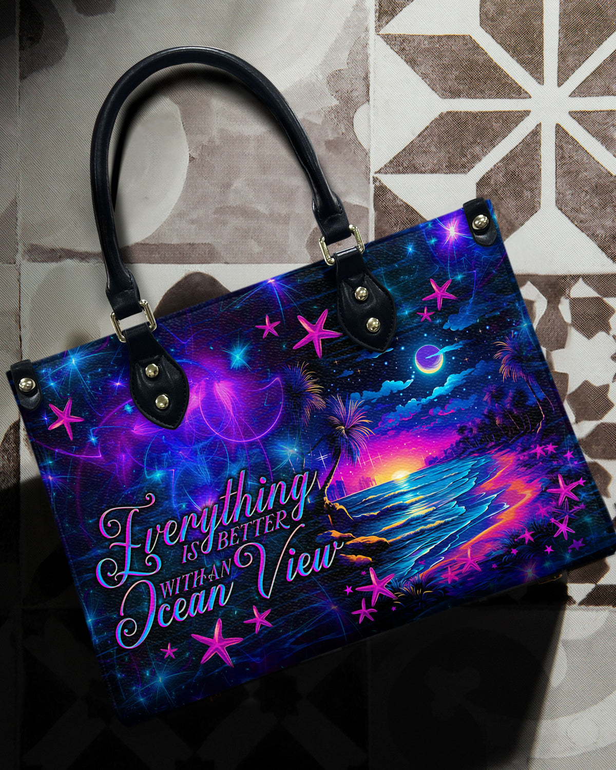 BLISSCORNERS EVERYTHING IS BETTER LEATHER HANDBAG