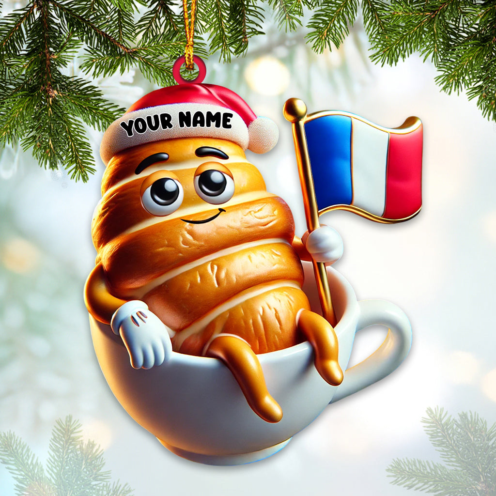 Blisscorners Croissant Christmas Ornament, Personalized Ornament2D Flat LM2211